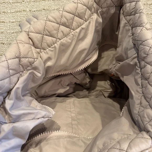 MZ Wallace Quilted Cream and Black Metro Tote Bag - Picture 4 of 8